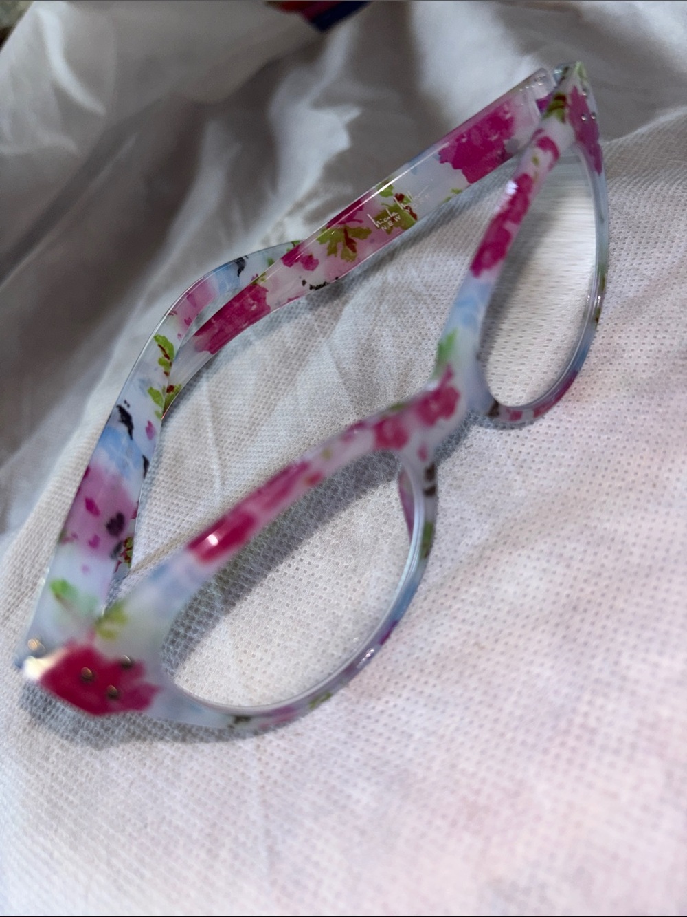 Nicole Miller NY Floral Cat Eye Blue & Pink Women's Eyeglass Frames